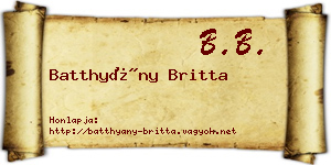 Batthyány Britta névjegykártya